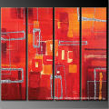 Xiamen Hot Sale 4 Panels Abstract Oil Painting